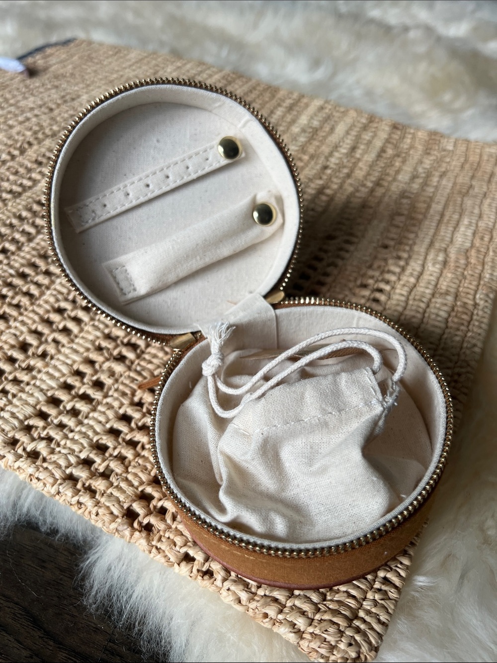 Sezane Brown Jewelry Travel Case